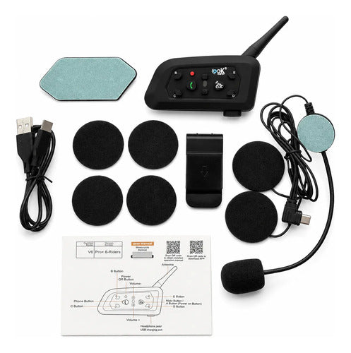Intercomunicador Casco Inalambrico Bluetooth V6 Pro – foto 2