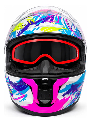 Casco Ls2 Ff808 Scratches White Purple – foto 2