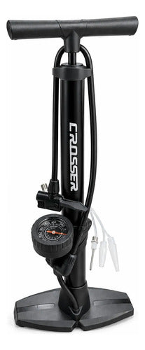 Inflador De Pie Manual Crosser 160 Psi Con Manómetro