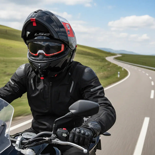 Casco Ls2 Ff908 Negro Brillante Rebatible – foto 2