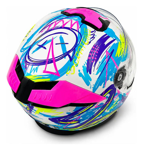 Casco Ls2 Ff808 Scratches White Purple – foto 5