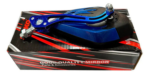 Espejo Universal Para Moto Tunning Azul – foto 2