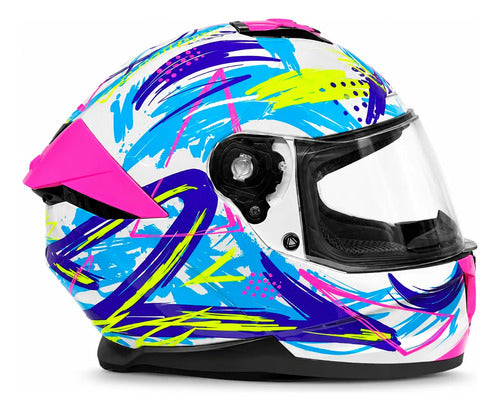 Casco Ls2 Ff808 Scratches White Purple – foto 4