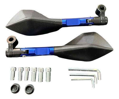 Espejo Tunning Moto Caferacer Y Otros Azul – foto 2