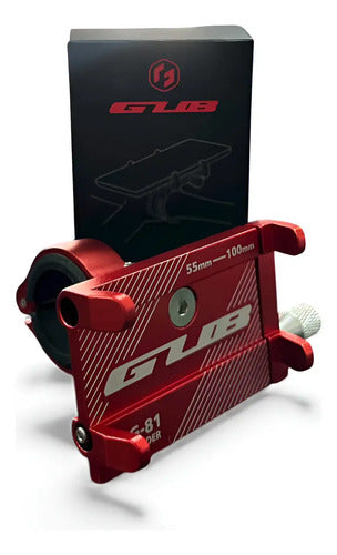 Soporte Celular Universal Ghub Alumino Rojo/plateado/negro
